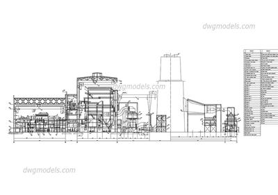 1000MW热电站dwg素材