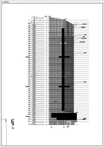 某国际广场超高层商业办公楼建筑施工图（204米）