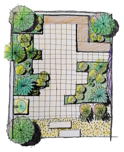 小型庭院花园| 7个花园实景抄绘照片与手绘