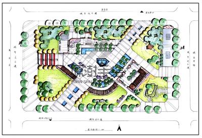 快题临摹  | 广场类景观设计——商业广场规划设计