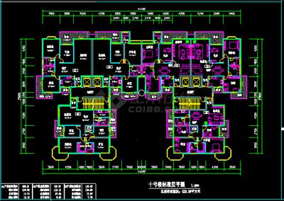 两套高层塔楼住宅建筑平面及立面cad施工图