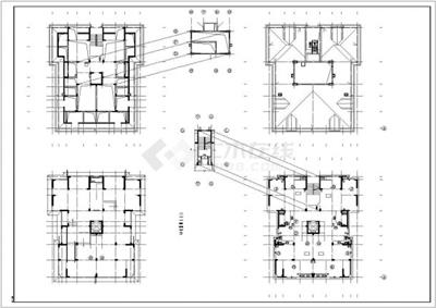 某乡镇十一层塔式住宅楼建筑cad施工图