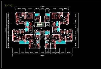 塔式住宅楼建筑施工CAD设计方案详图