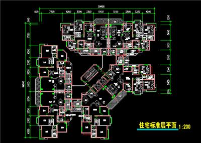 经典户型塔楼设计施工图纸