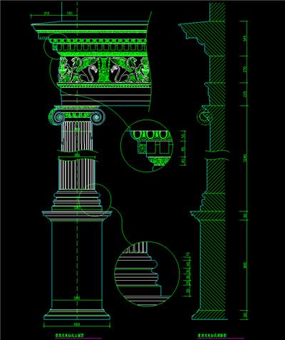CAD室内设计施工图常用图块之柱39种