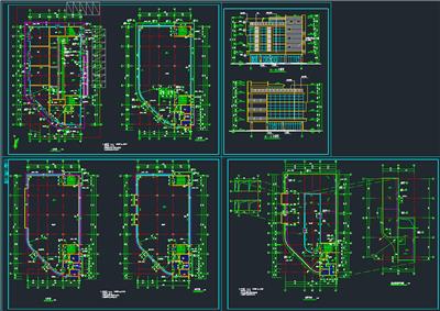 长38.1米 宽20米 4层农贸市场建筑施工图—【各层及屋顶平面 2个立面】