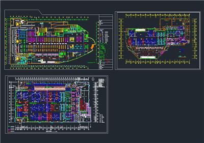 长148.8米 宽81.5米 3层超级市场平面布置图 只有3张平面布局