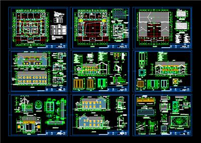 [合集]合院别墅dwg设计图纸