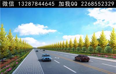 道路绿化景观设计案例效果图