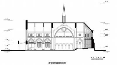 原安里甘教堂剖面图