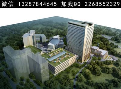 医院建筑景观规划设计案例鸟瞰效果图