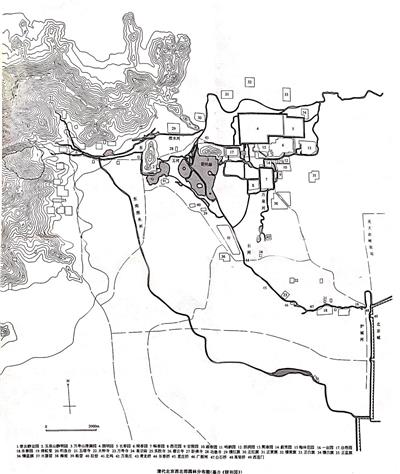清代北京西北郊园林分布图