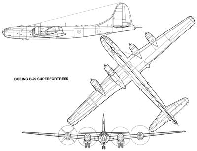 B-29轰炸机（绰号：“超级空中堡垒”Superfortress）