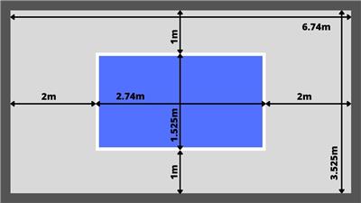 乒乓球室空间大小